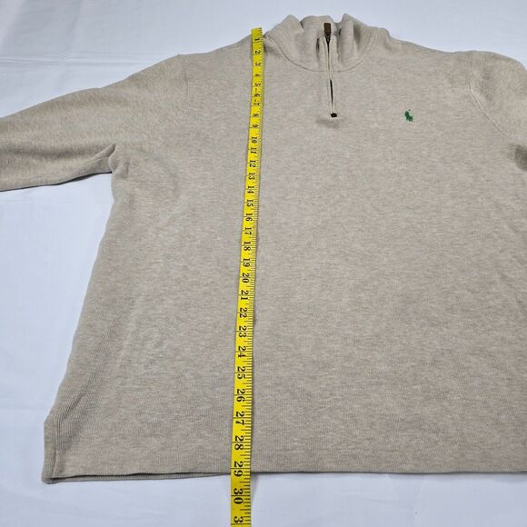 Polo Ralph Lauren Men's Beige Quarter Zip Pullover Sweater Size 2XL - Picture 6 of 12